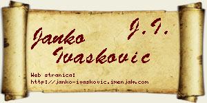 Janko Ivašković vizit kartica